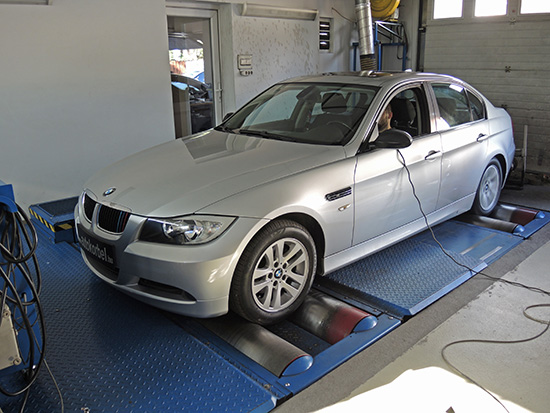 BMW E90 320d 163LE chiptuning teljesítménymérés